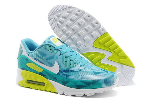 Nike Air Max 90 Hyp Prm Unisex Blue Green Jogging Shoes Low Price
